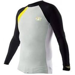 BODY GLOVE Performance Rash Guard Long Sleeve Gray/Yellow Men
