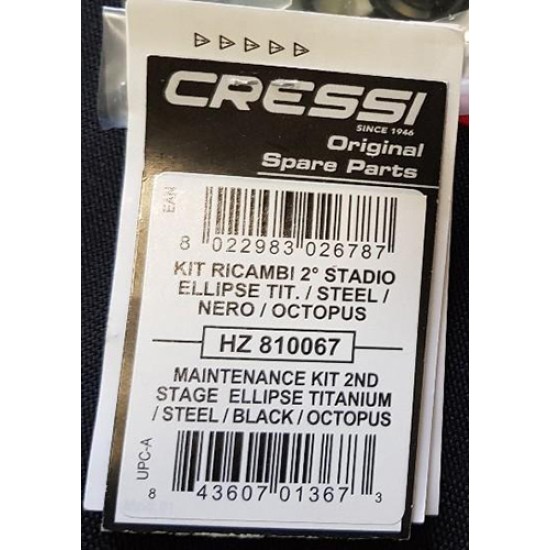 CRESSI Second Stage Repair Kit Ellipse Titanium - Steel - Black - Octopus - HZ810067