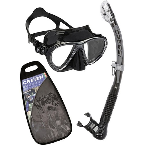 Negro/Negro Talla única Gafas de Buceo Cressi Big Eyes Evolution Epsilon SPE Alpha Ultra Dry Snorkel de Silicona Unisex