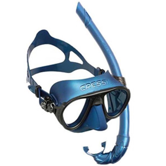 CRESSI Calibro Mask + Corsica Snorkel Combo Set [BLUE NERY]