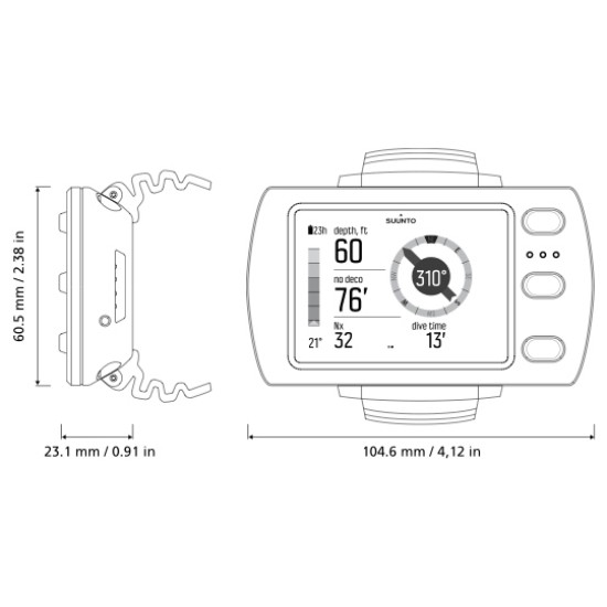 SUUNTO EON Steel Dive Computer with BOOT - USB - Bungee kit